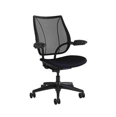Chaise De Travail Liberty, Dossier Monofilament Stripe Black, Siège Noir Fourtis Black